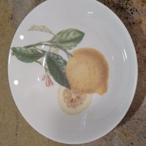 Lemon botanical dish Portugal 8" diameter soup salad dessert cottagecore